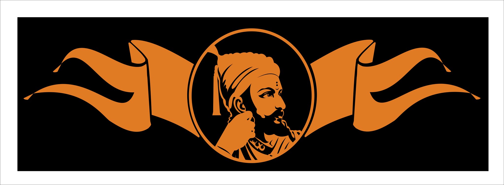 Picture of Chhatrapati Shivaji Maharaj in Bhagwa Flag: Symbol of Maratha Pride and Valour | Size 9 x9 Inch